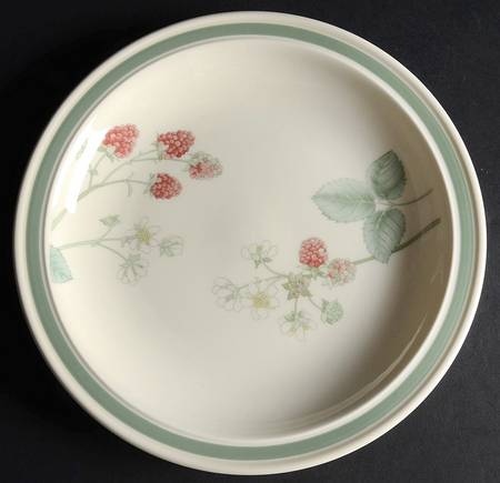 Raspberry Cane (Green Band Off Edge) Salad Plate