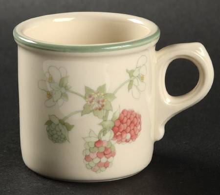 Raspberry Cane (Green Band Off Edge) Flat Demitasse Cup