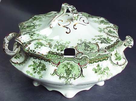 Raleigh Green (Gold Accent) Tureen &  Lid