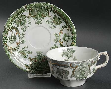 Raleigh Green (Gold Accent) Oversized Cup & Saucer Set