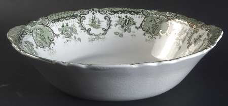 Raleigh Green (Gold Accent) 11" Round Vegetable Bowl