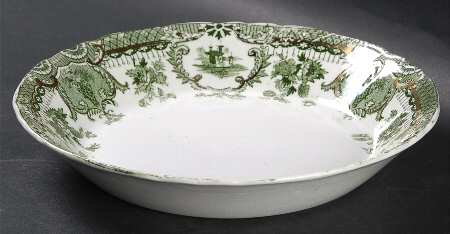 Raleigh Green (Gold Accent) Coupe Soup Bowl