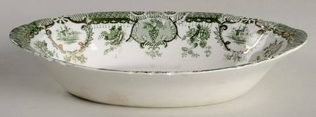 Raleigh Green (Gold Accent) 9" Oval Vegetable Bowl