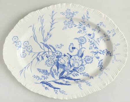 Ranunculus Blue 16" Oval Serving Platter