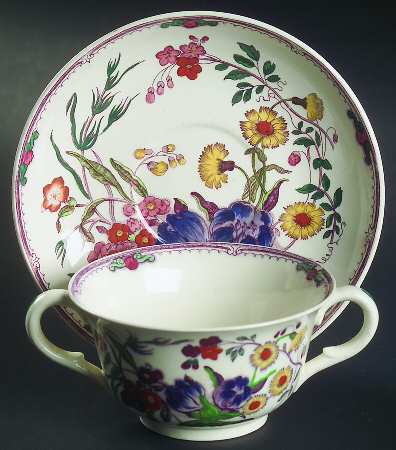 Ranunculus Footed Bouillon Cup & Saucer