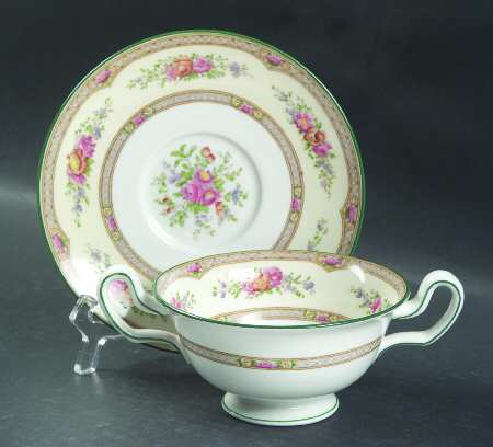 Regent Footed Cream Soup Bowl & Saucer Set