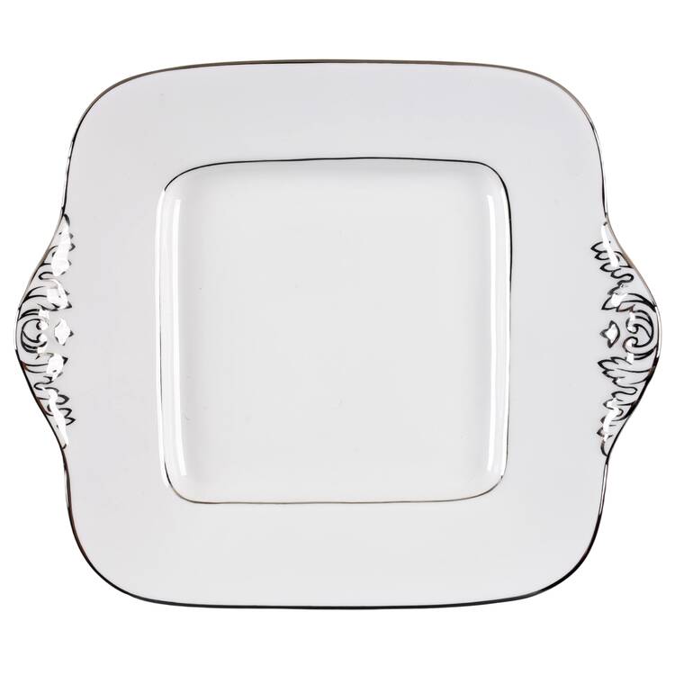 Regal Platinum Square Handled Cake Plate
