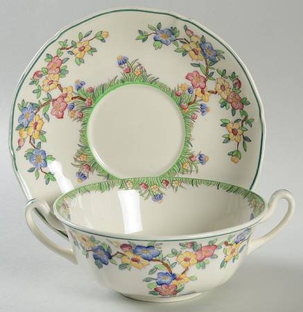 Richborough Flat Cream Soup Bowl & Saucer Set