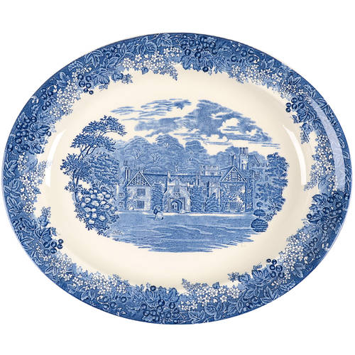 Romantic England Blue 16" Oval Serving Platter