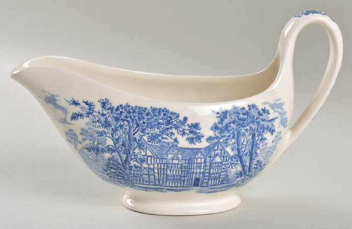 Romantic England Blue Gravy Boat