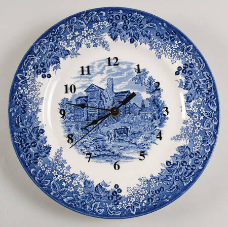 Romantic England Blue 1-2" depth  Clock Plate HC