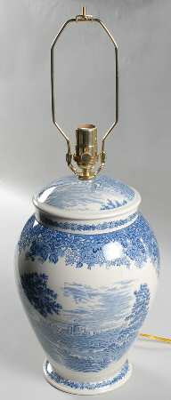 Romantic England Blue Electric Lamp No Shade