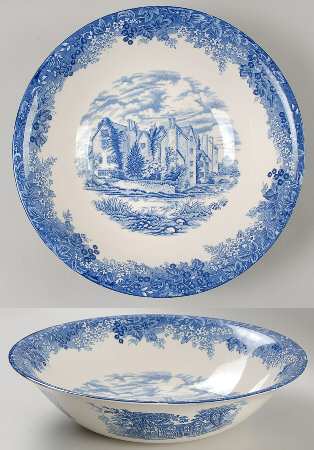 Romantic England Blue 12" Pasta Serving Bowl