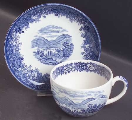 Romantic England Blue Breakfast Cup & Saucer Set
