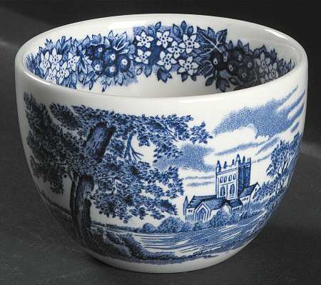 Romantic England Blue Open Rice/Sugar Bowl by Wedgwood