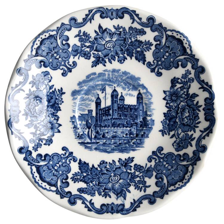 Royal Homes of Britain Blue Saucer for Flat Cup
