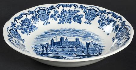 Royal Homes of Britain Blue Coupe Soup Bowl