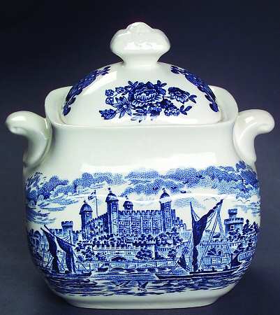 Royal Homes of Britain Blue Sugar Bowl & Lid