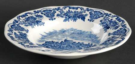 Royal Homes of Britain Blue Rim Soup Bowl