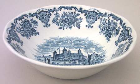 Royal Homes of Britain Blue Coupe Cereal Bowl