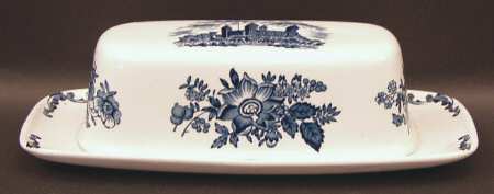 Royal Homes of Britain Blue 1/4 Lb Covered Butter