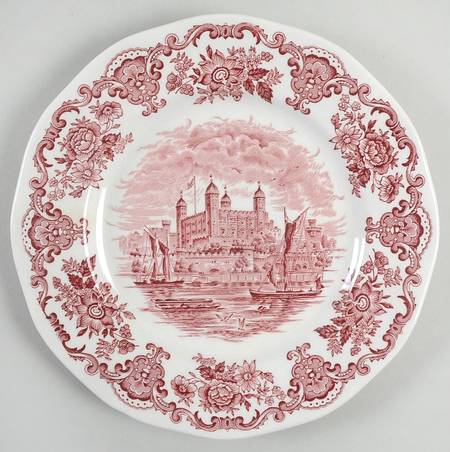 Royal Homes of Britain Pink Dessert/Pie Plate
