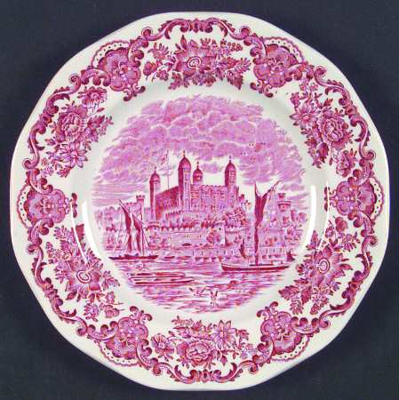 Royal Homes of Britain Pink Salad Plate