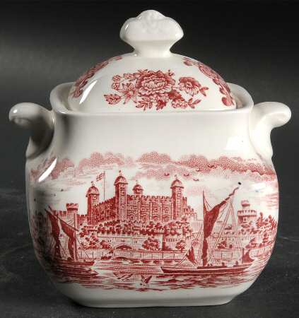 Royal Homes of Britain Pink Sugar Bowl & Lid