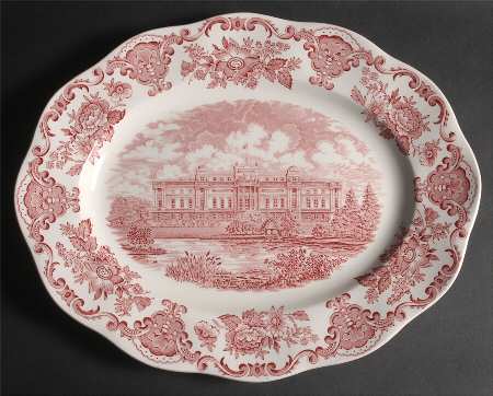 Royal Homes of Britain Pink 16" Oval Serving Platter