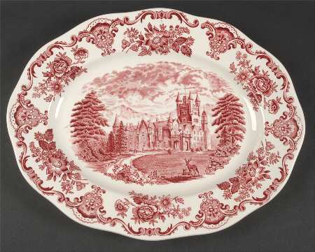 Royal Homes of Britain Pink 14" Oval Serving Platter