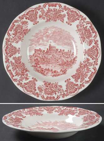 Royal Homes of Britain Pink Rim Soup Bowl
