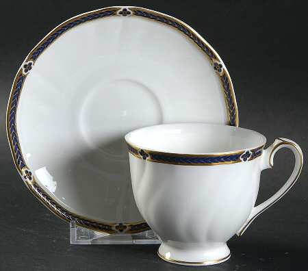 Royal Lapis Footed Demitasse Cup & Saucer Set