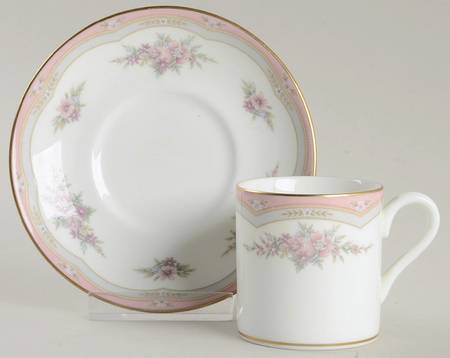 Rosalie Bond Shape Demitasse Cup and Saucer Set