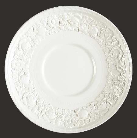 Rose (Cream on Cream, Smooth Edge, Laurel) Saucer