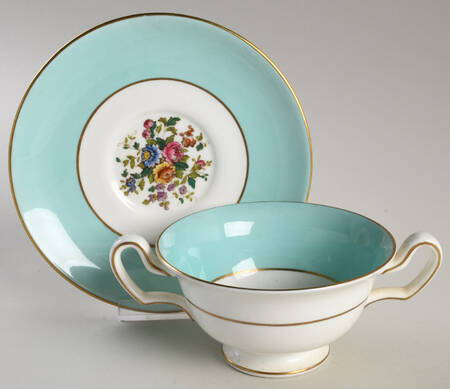 Rosemary Footed Cream Soup Bowl & Saucer Set