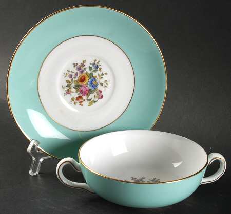 Rosemary Flat Cream Soup Bowl & Saucer Set