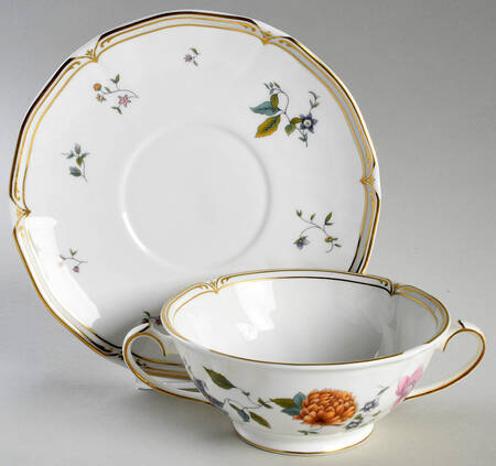 Rosemeade Footed Cream Soup Bowl & Saucer Set