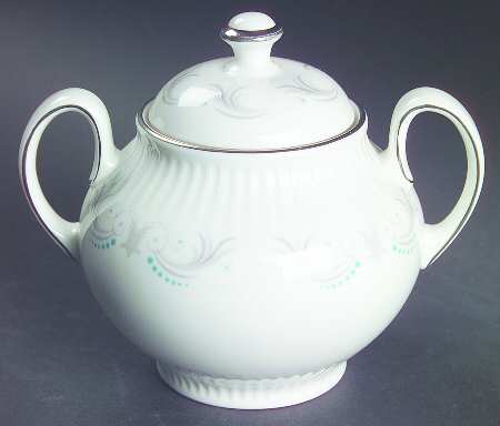 Rouen (Platinum Trim) Sugar Bowl & Lid by Wedgwood