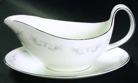 Rouen (Platinum Trim) Gravy Boat & Underplate by Wedgwood