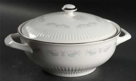 Rouen (Platinum Trim) Round Covered Vegetable by Wedgwood