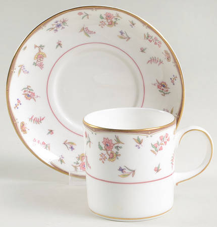 Rouen (Gold Trim) Can Shape Demitasse Cup and Saucer Set
