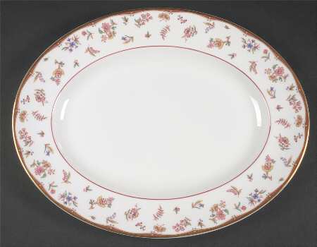 Rouen (Gold Trim) 14" Oval Serving Platter