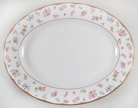 Rouen (Gold Trim) 17" Oval Serving Platter