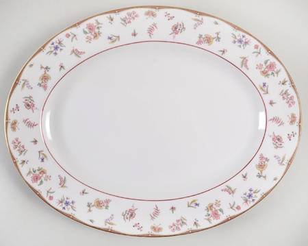 Rouen (Gold Trim) 15" Oval Serving Platter