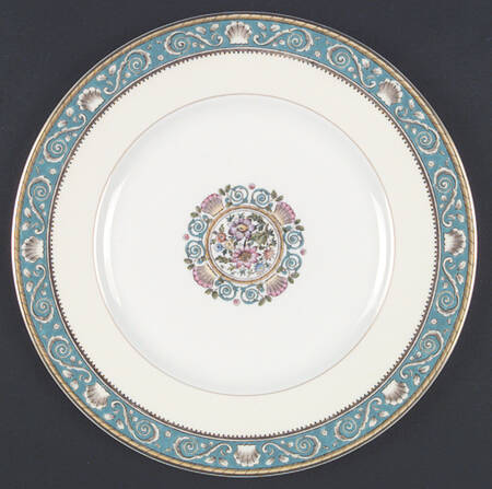 Runnymede Turquoise (Brown Shells, Floral Center) by Wedgwood