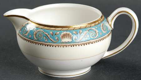 Runnymede Turquoise (Brown Shells, Floral Center) 146 Shape Creamer