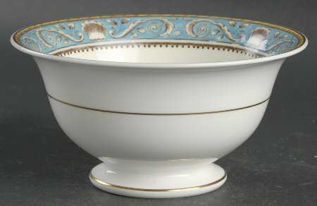 Runnymede Turquoise (Brown Shells, Floral Center) Open Sugar Bowl