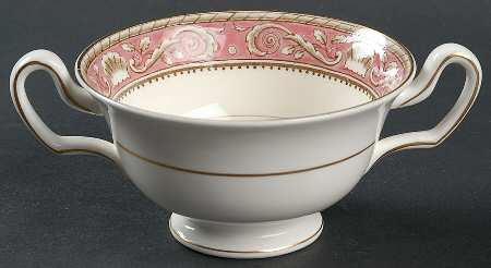 Runnymede Pink Footed Cream Soup Bowl