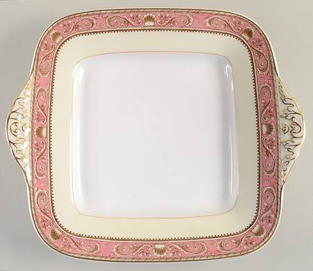 Runnymede Pink Square Handled Cake Plate