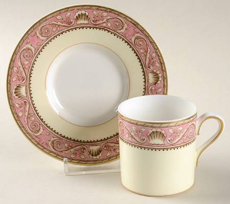 Runnymede Pink Bond Shape Demitasse Cup and Saucer Set